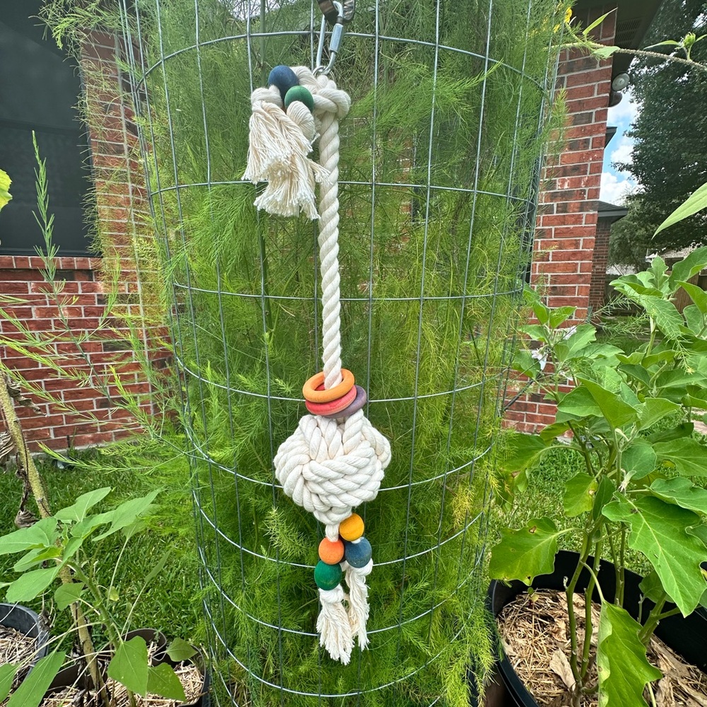 Handmade parrot rope ball toy (large)